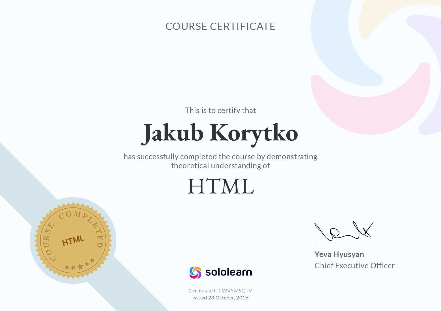 Certificate
