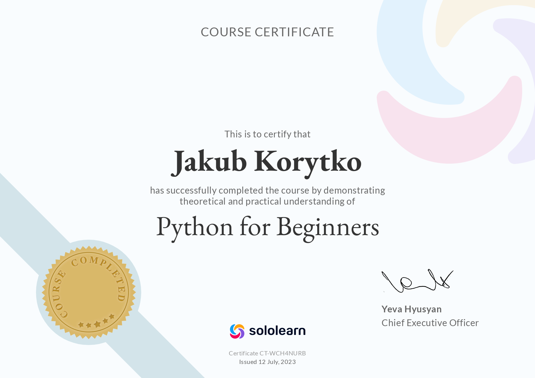 Certificate