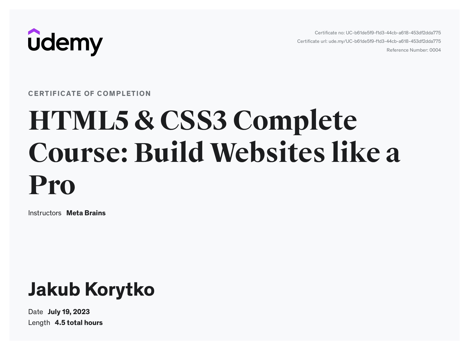 Certificate