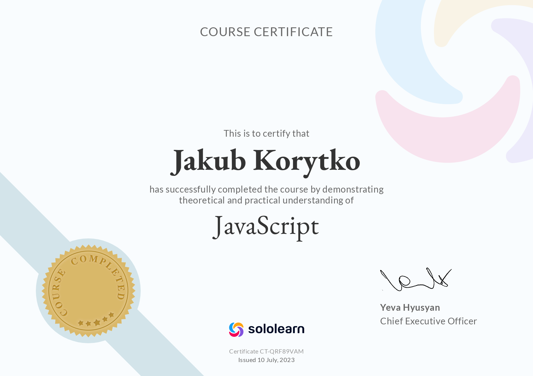 Certificate